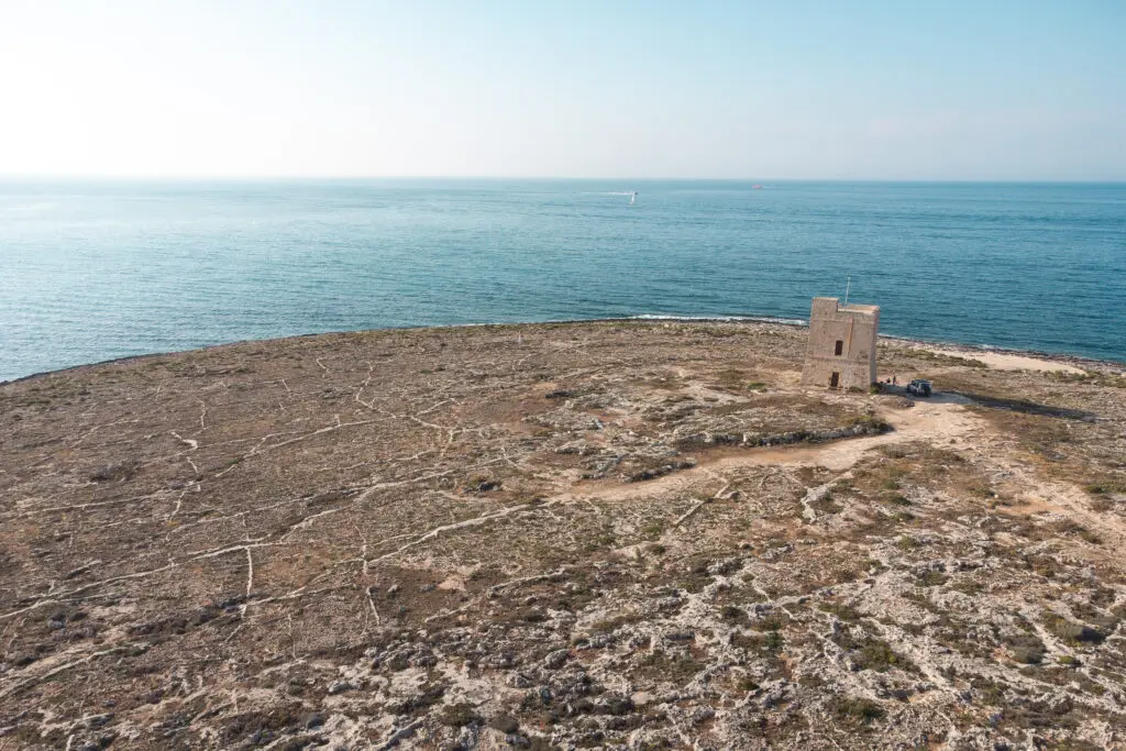Aerial coastal landscape captured through drone photography in Malta